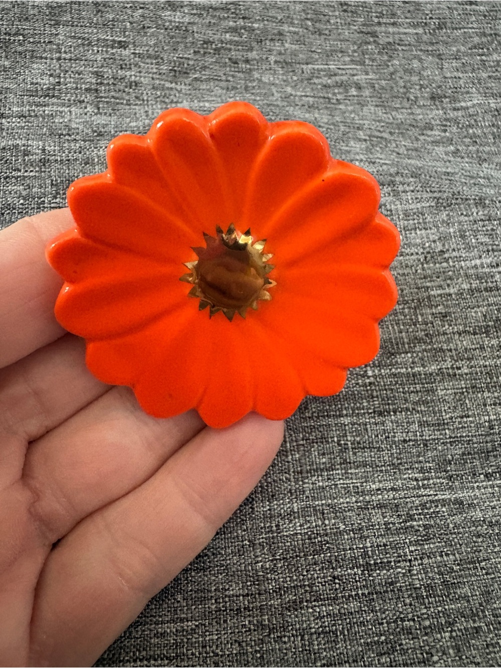 Nora Fleming Mini Bright Orange Flower